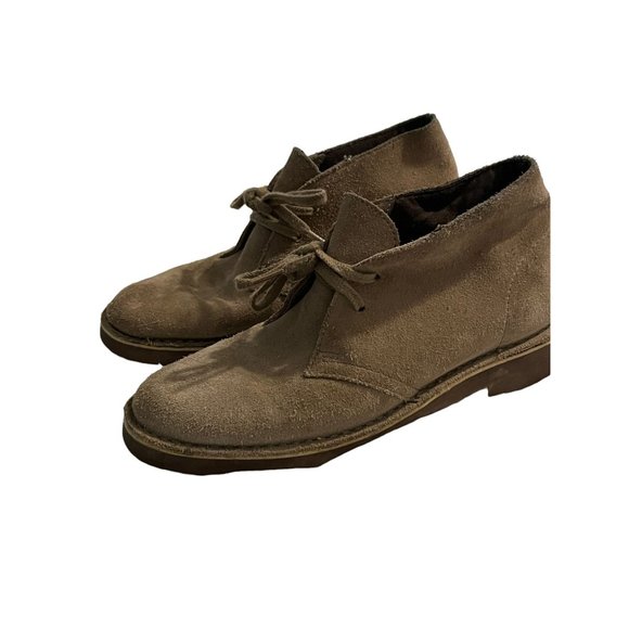 Clarks Acre Bridge Ankle Boots Booties Tan Suede Women's Size 8.5 Tie up - Picture 5 of 6